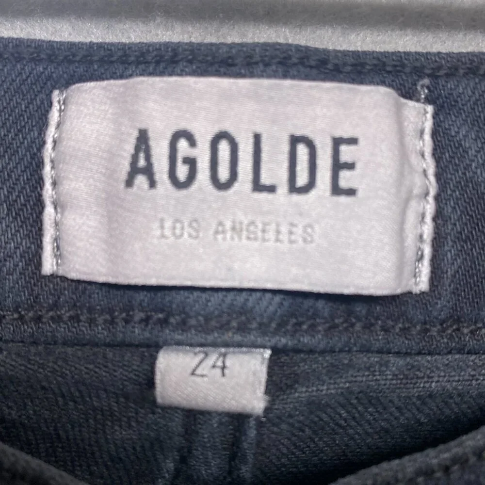 AGOLDE Jeans Womens 24 Black Toni Mid Rise Straight Organic Cotton Blend